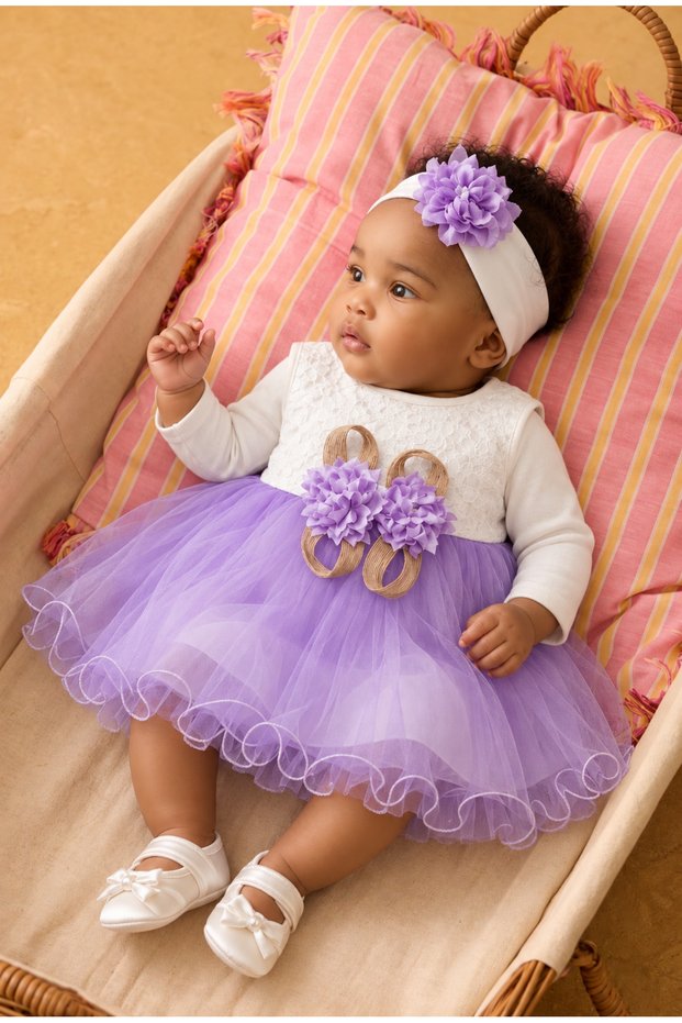 Tutu Dress - Mevlüt Dress with Inner Dress (Suitable for Summer and Winter Use) with Bandana and Shoe Gift Set