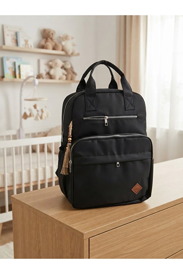 Mother Baby Care Backpack Multi-Pocket Baby Bag with Bottle Compartment