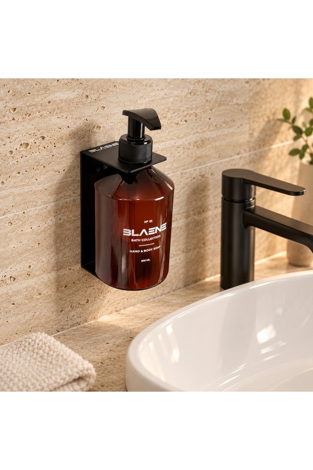 Stainless Steel No Drilling Mount Adhesive and Screw Liquid Soap Dispenser and Soap Holder - Bth-022