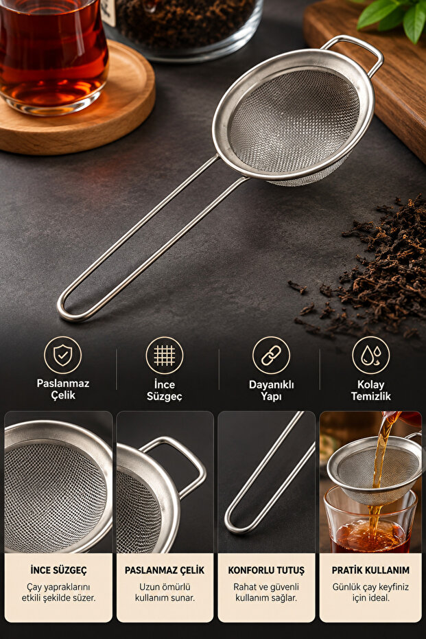 Stainless Steel Fine Mesh Tea Strainer