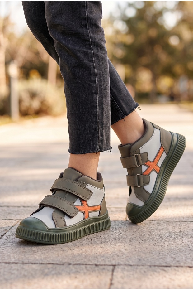 Unisex Kids' Camouflage Patterned Velcro Non-Slip Sole Ankle Sneaker Shoes – Comfortable and Durable Daily Kids' Boots