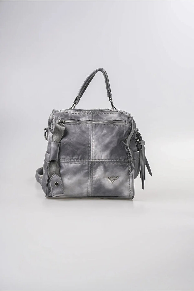 Women's Multi-Compartment Backpack, Adjustable Strap, Daily Use Bag, Gray 18372