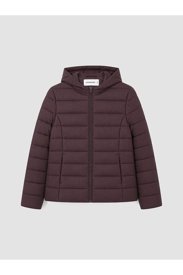 Gencc Quality with Lcw Everyday Plum Hooded Women's Puffer Coat