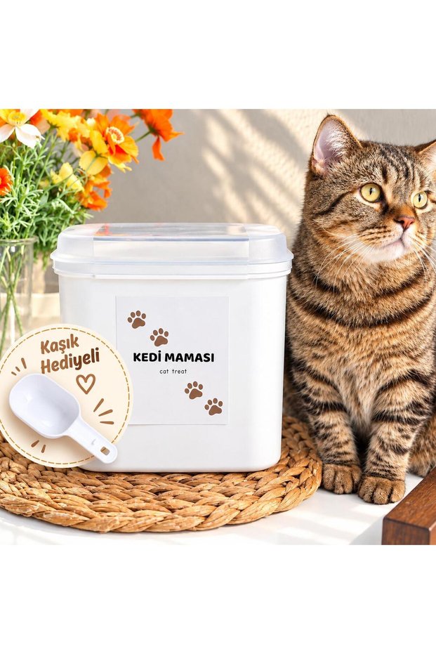 5 Liter Plastic Storage Container with Shovel, Spoon and Label Gift
