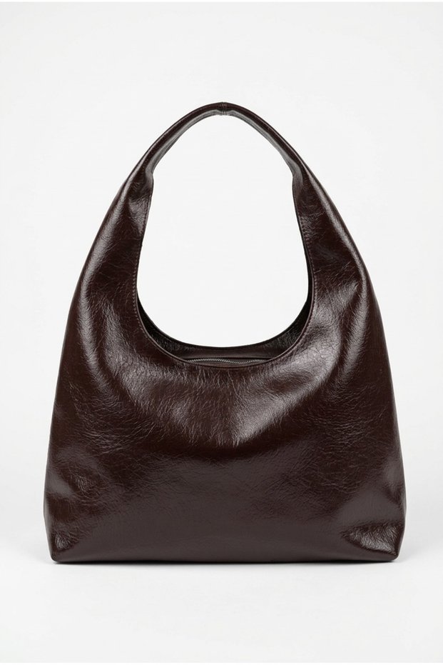 Women's Brown Leather Shoulder Bag Stylish Daily Use Soft Textured Medium Size University Bag