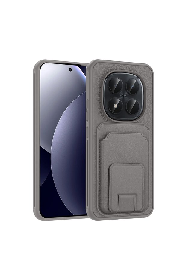 Xiaomi Redmi Note 15 Pro Plus Case with Card Holder and Stand, Camera Raised Silicone Case