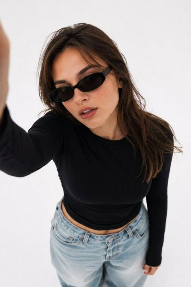 Women's Comfort Casual Spring Black Blouse