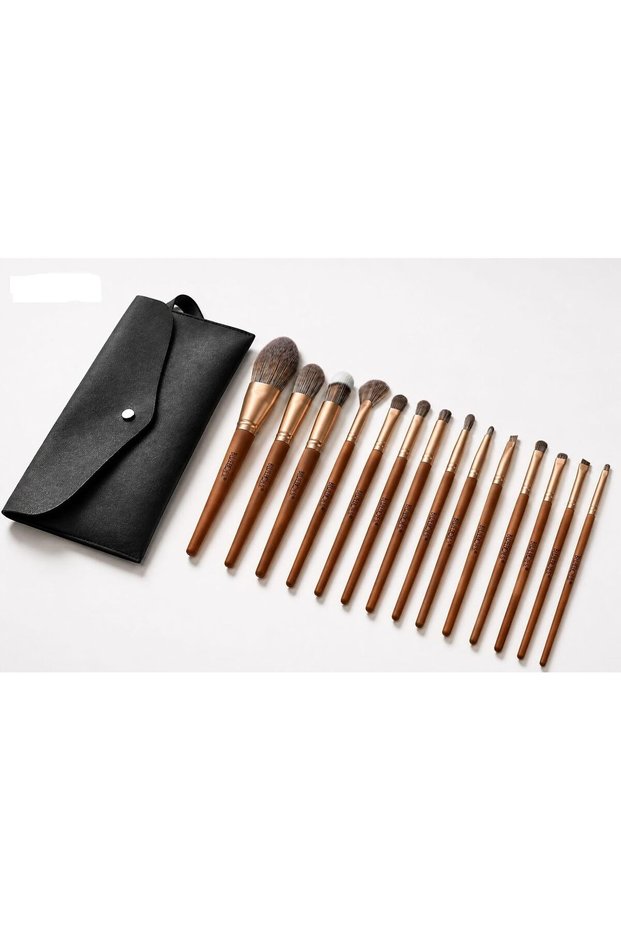 14-Piece Professional Makeup Brush Set with Travel Case, Ultra Soft Synthetic Bristles, Face & Eye Makeup Brushes for Foundation, Powder, Blush, Concealer & Eyeshadow