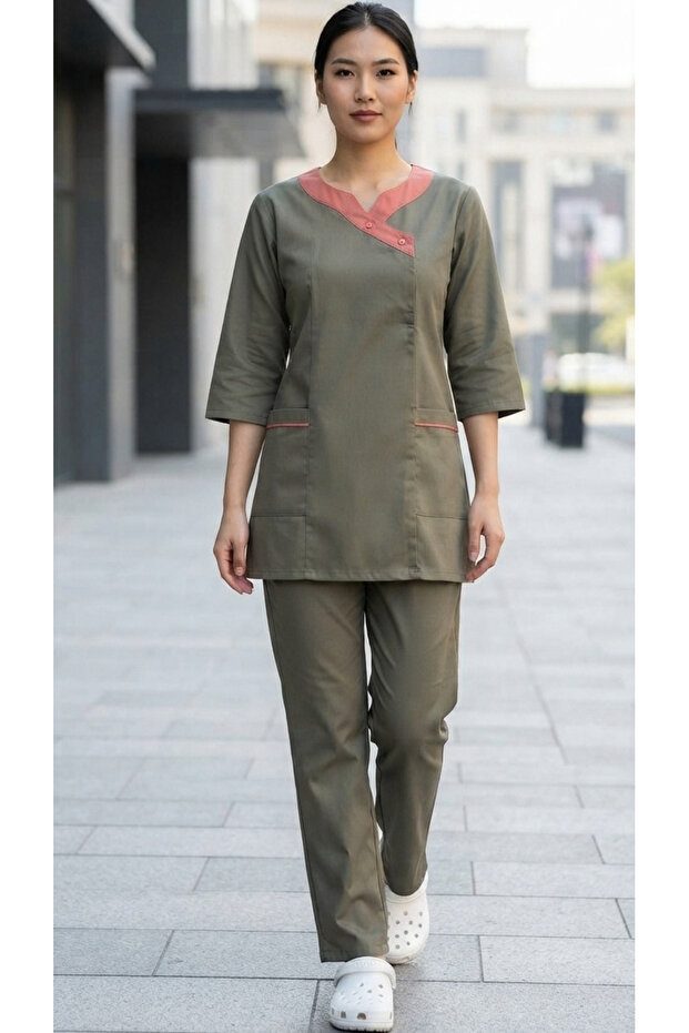 Housemaid Uniform Set/Khadama/Maid Uniform/Baby sitter/3/4 Sleeve Top and Full-Length Trousers COTTON