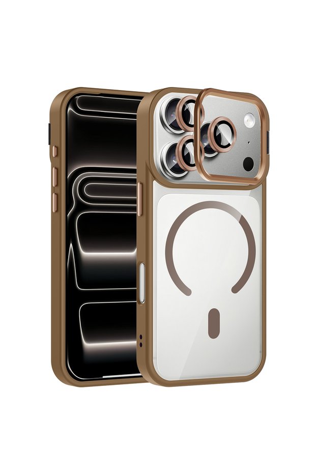 iPhone 17 Pro Max Case with Camera Stand, Magsafe Compatible, Transparent Back, Silicone
