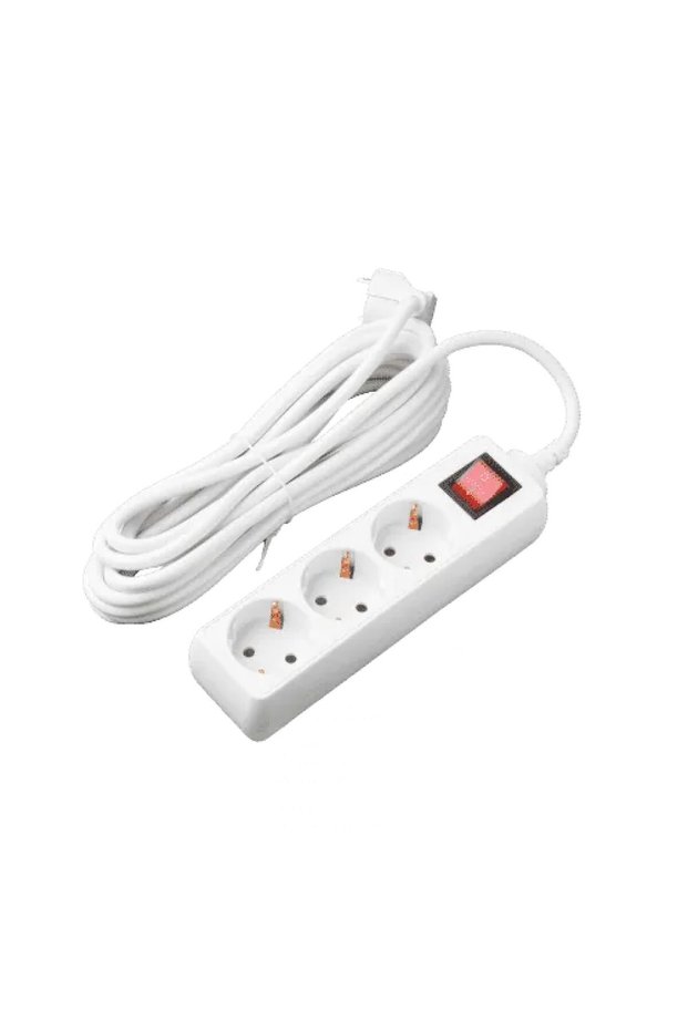 3-socket extension cord 5 m with switch