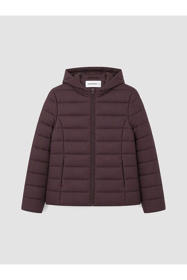 Plum Hooded Women's Puffer Jacket