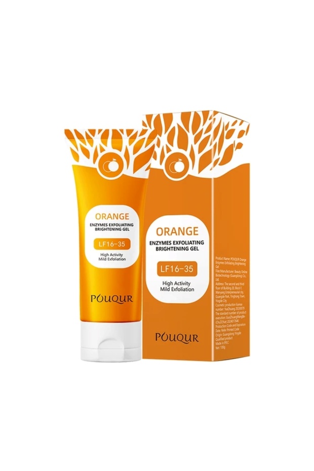 Orange Enzymes Exfoliating Brightening Gel – Contains High-Activity LF16-35, Gentle Exfoliation, Brightens Skin Tone