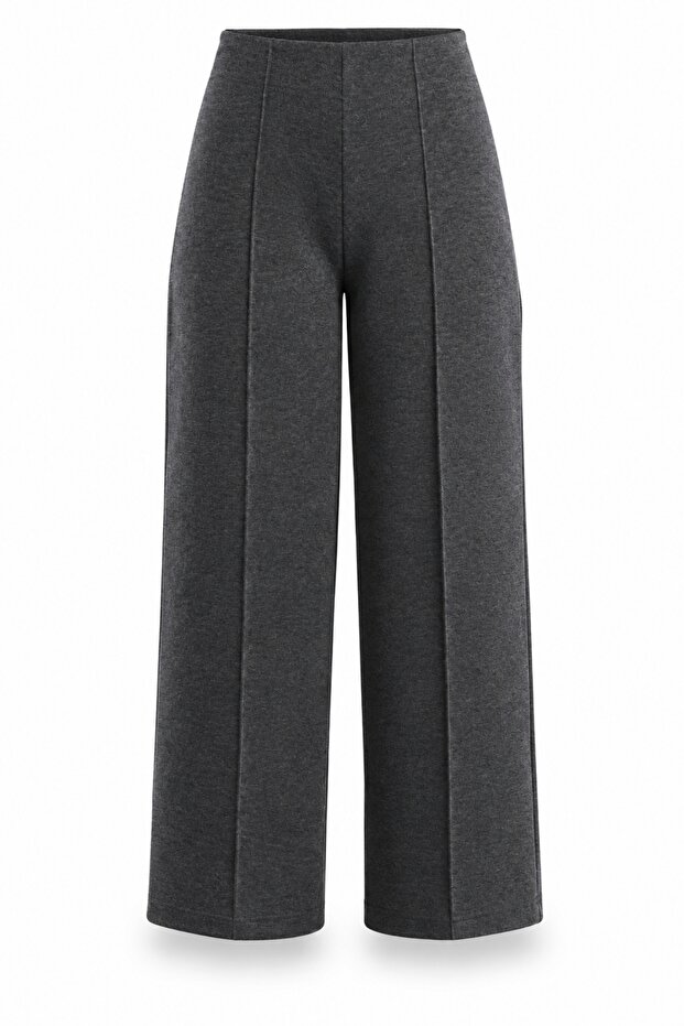 Anthracite Elastic Waist Carrot Cut Trousers 17935