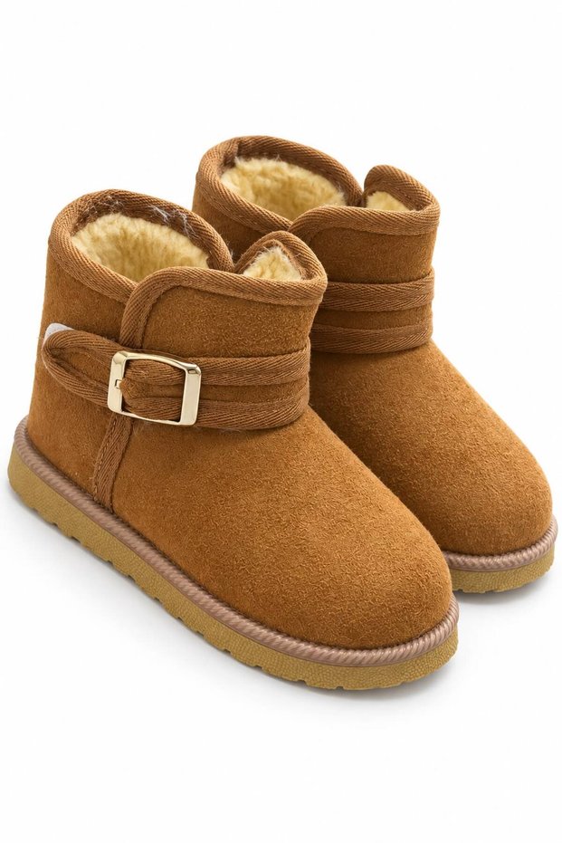 Girls' and Boys' Fur-Lined Boots Winter Shoes
