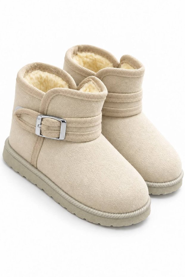 Girls' and Boys' Fur-Lined Boots Winter Shoes