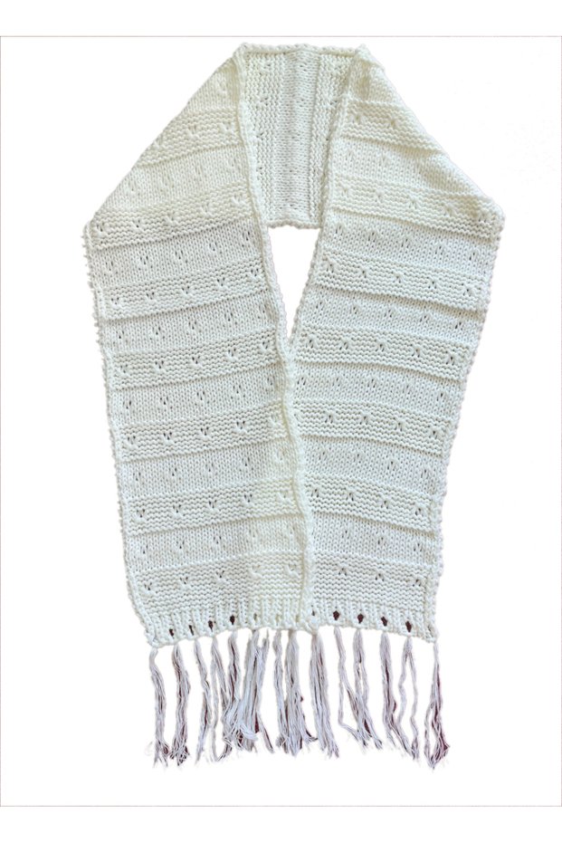 Tasseled Thick Special Knitted Winter Soft Textured Knitwear Unisex Scarf