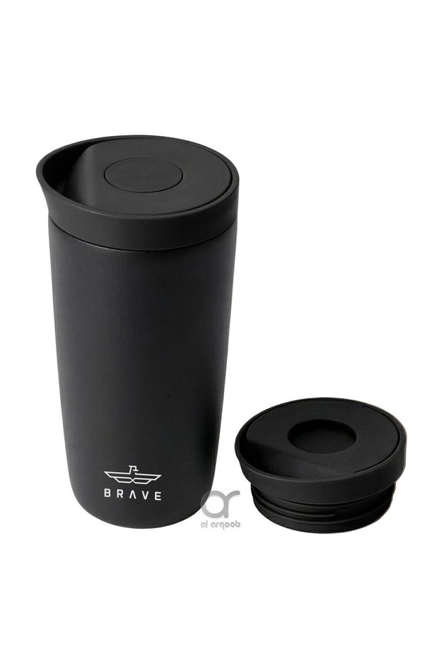 TempGuard Travel Mug 500ml Stainless Steel Insulated Coffee Cup, Leak Proof Push Button Lid, Hot & Cold Tumbler - Black