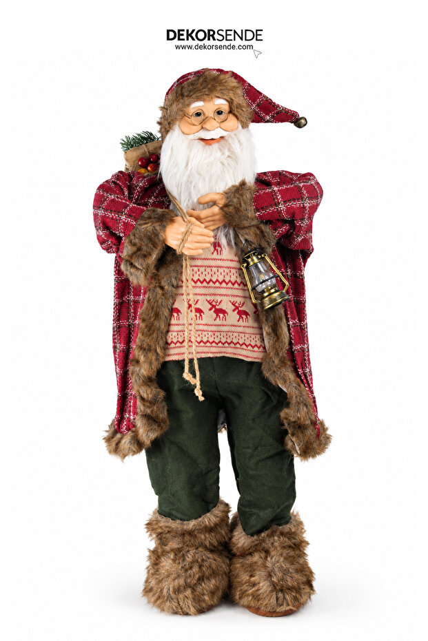 New Year's Santa Claus Plaid Red 90 cm