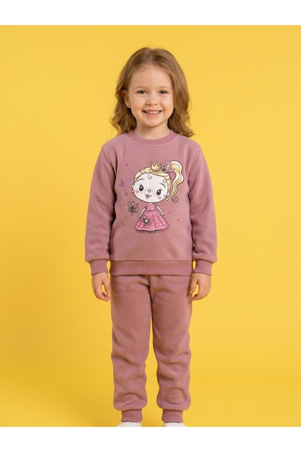 Girl's Fleece Set Cicikız Fleece Set Bottom and Top Girls' Fleece Set
