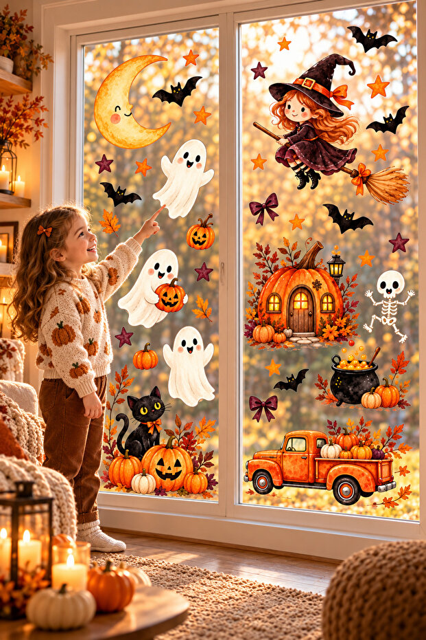 - 40 Piece Halloween Window Wall Glass Sticker Set
