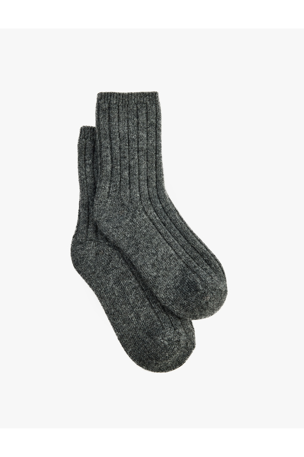 Wool Blended Ribbed Socks
