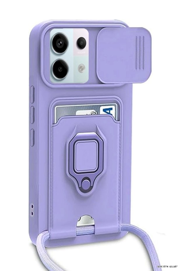 Spt-Gld Newface Redmi Note 13 Pro 5g Case Zuma Silicone with Business Card Holder and Ring (235909) - Lilac