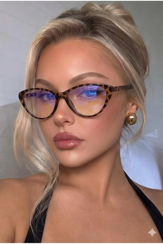 Savenme Leopard Small Size Women's Computer Blue Light Protection Glasses