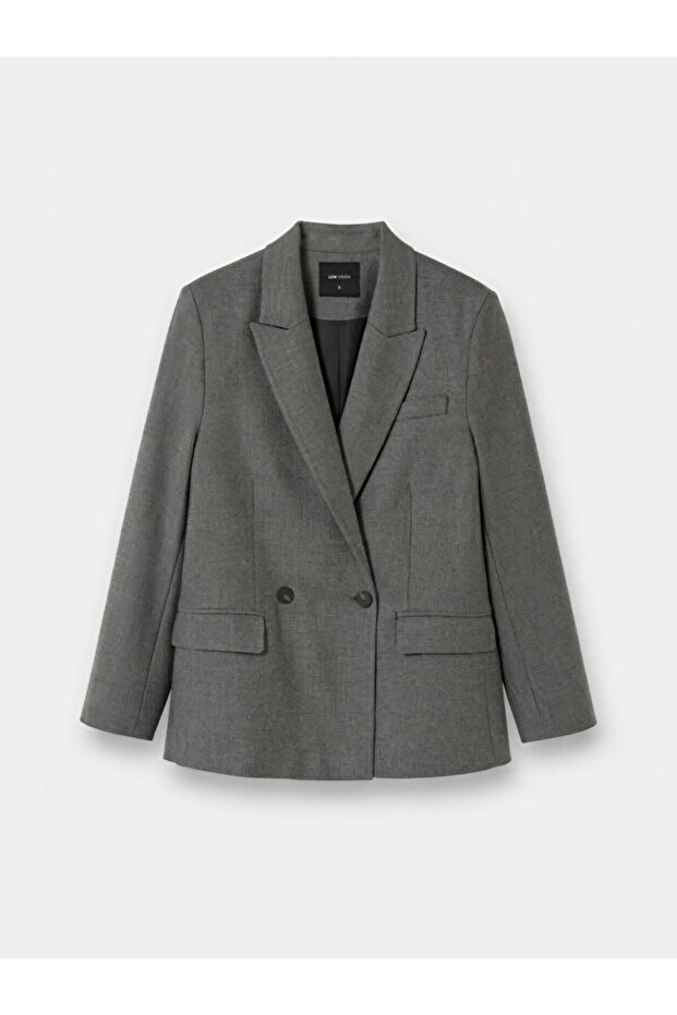 Double Breasted Roba Collar Women's Blazer Jacket for Style Enthusiasts from Uzg Store