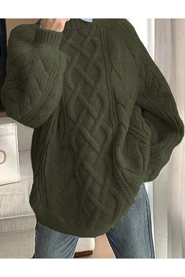Pulover oversize, verde