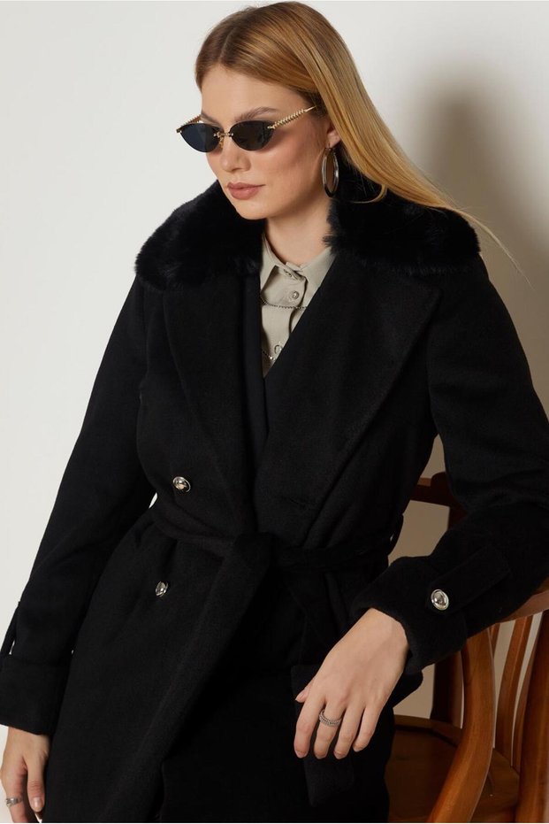 Belted Checked Coat 90651