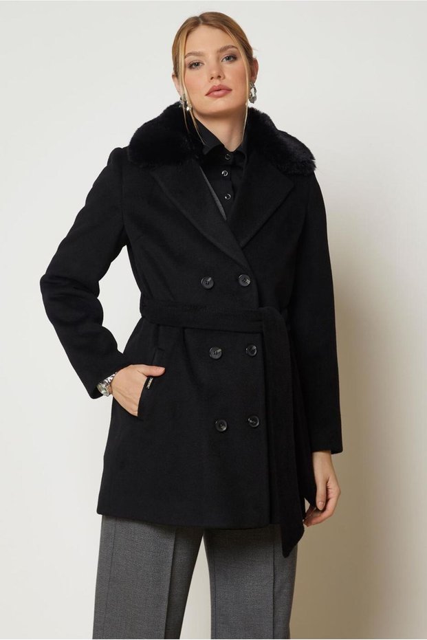 Belted Checked Coat 90657