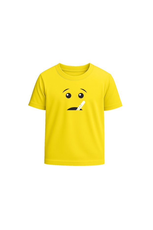 Adult Yellow Smiley Face T-Shirt - Unisex Round Neck Short Sleeve Cotton T-Shirt - Soft and Comfortable Tshirt