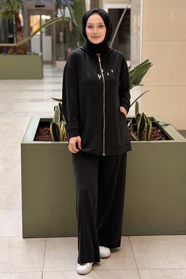 Hooded Bora Cap Pants Set