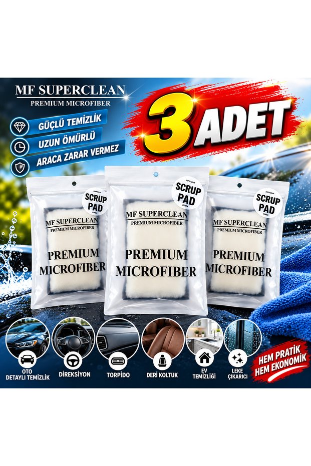 SCRUB PAD - 3-PACK - LEATHER AND PLASTIC CLEANING PADS
