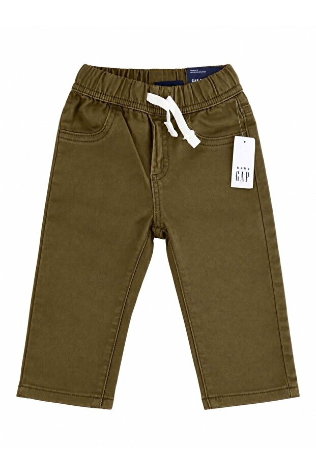 Gap Baby Boy Front Lace-Up Denim Trousers Bronze