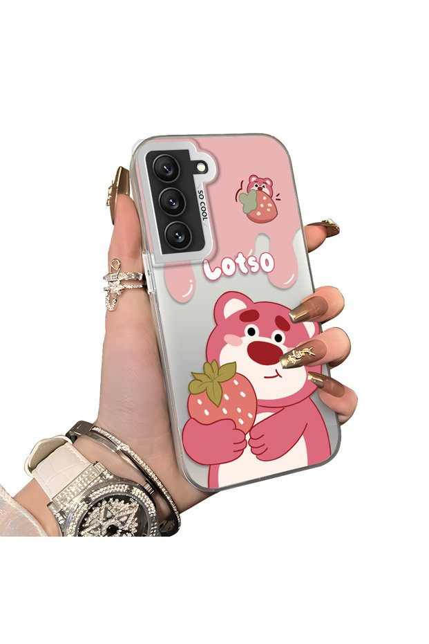 Samsung Galaxy S22 Compatible Silicone Edge Hard Back Case Lotso Patterned Couple Phone Case