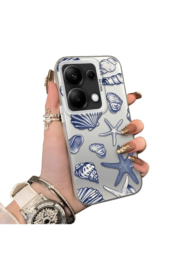 Poco M6 Pro 4g Compatible Silicone Edge Hard Back Case Shell Patterned Couple Phone Case