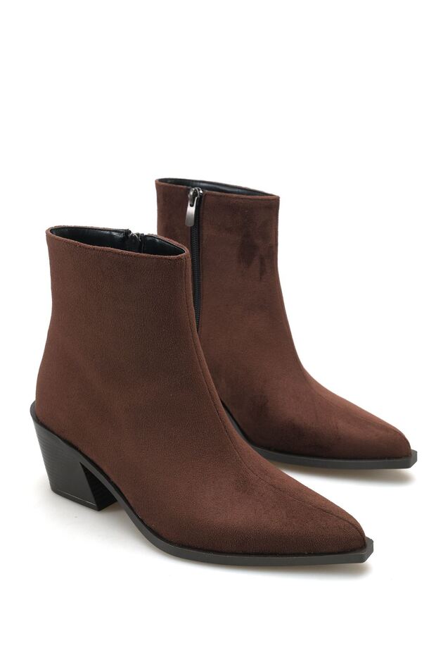 Women's Valore Short Heeled Boots - Brown-Suede