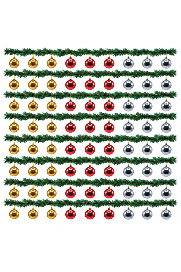 3 cm 72 Pieces Mix Cici Ball Christmas Pine Tree Ornament