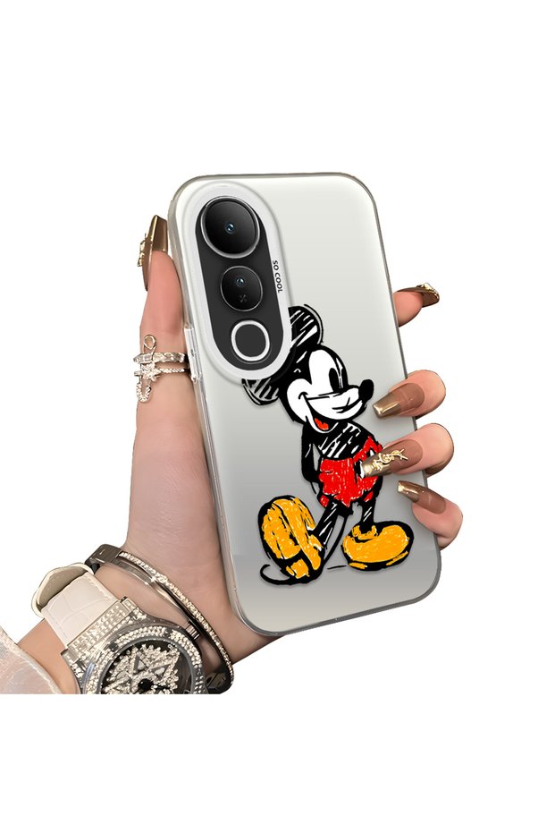 Vivo V50 Lite Compatible Silicone Edge Hard Back Case Mickey Pattern Couple Phone Case