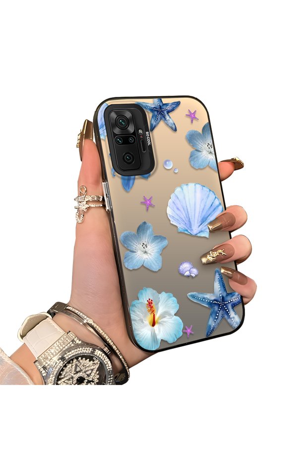 Redmi Note 10 Pro Compatible Silicone Edge Hard Back Case Sea Star Patterned Phone Case