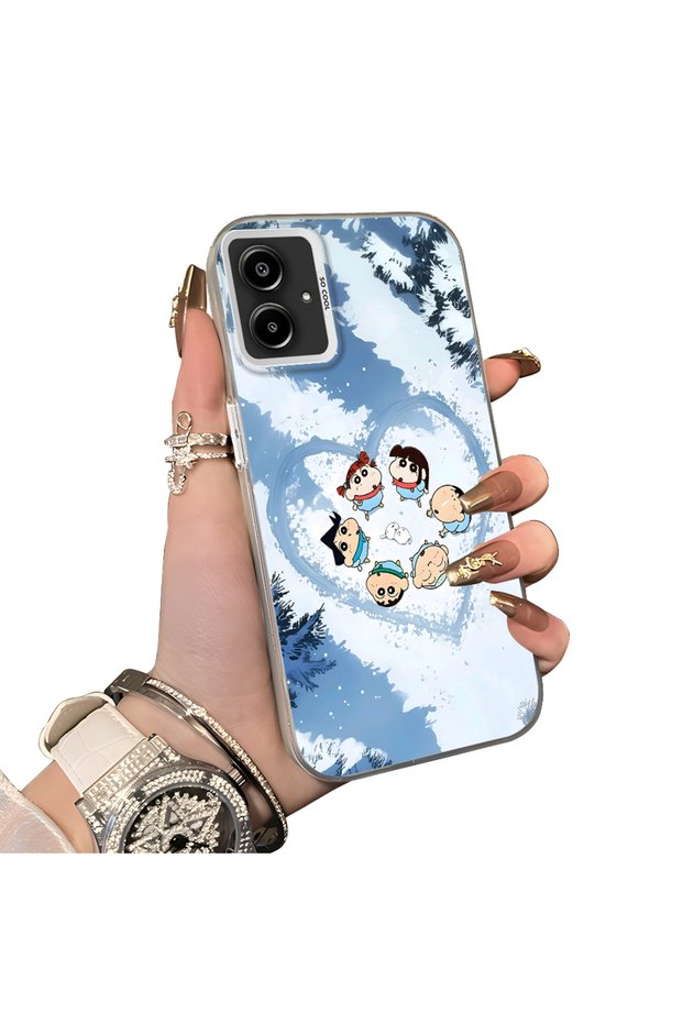 For Samsung Galaxy A06 Compatible Silicone Edge Hard Back Case Anime Patterned Couple Phone Case
