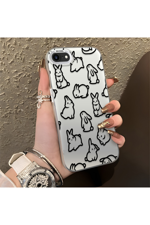 iPhone 7/8/Se 2020 2022 Compatible Children's Style Cute Rabbit Case, Comprehensive Protection, Responsive Keys