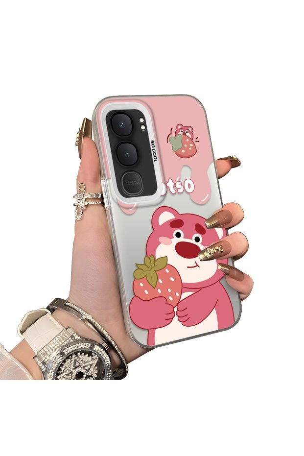 Vivo Y31 5g Compatible Silicone Edge Hard Back Case Lotso Patterned Lover Couple Phone Case