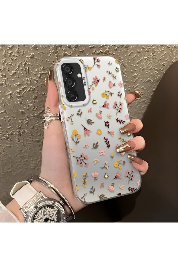 Samsung Galaxy M15 Compatible Simple and Stylish Small Floral Pattern Phone Case, Shockproof