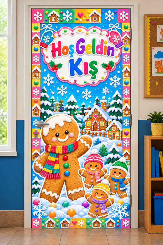 Elastic Door Decoration, Fabric Door Dressing, Welcome Winter, Christmas Decor, New Year, School Event Door Decoration