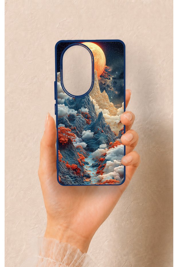 Honor 200 Pro 5g Compatible Red Moon Pattern Silicone Case