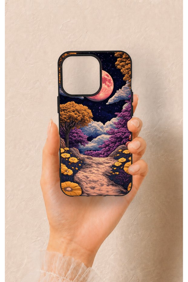 حافظة سيليكون بنمط الغابة السحرية متوافقة مع هاتف iPhone 13 Pro