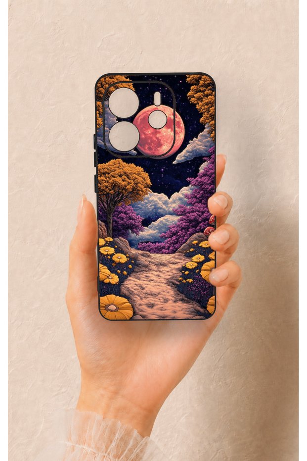 Redmi Note 14 4g Compatible Magical Forest Pattern Silicone Case